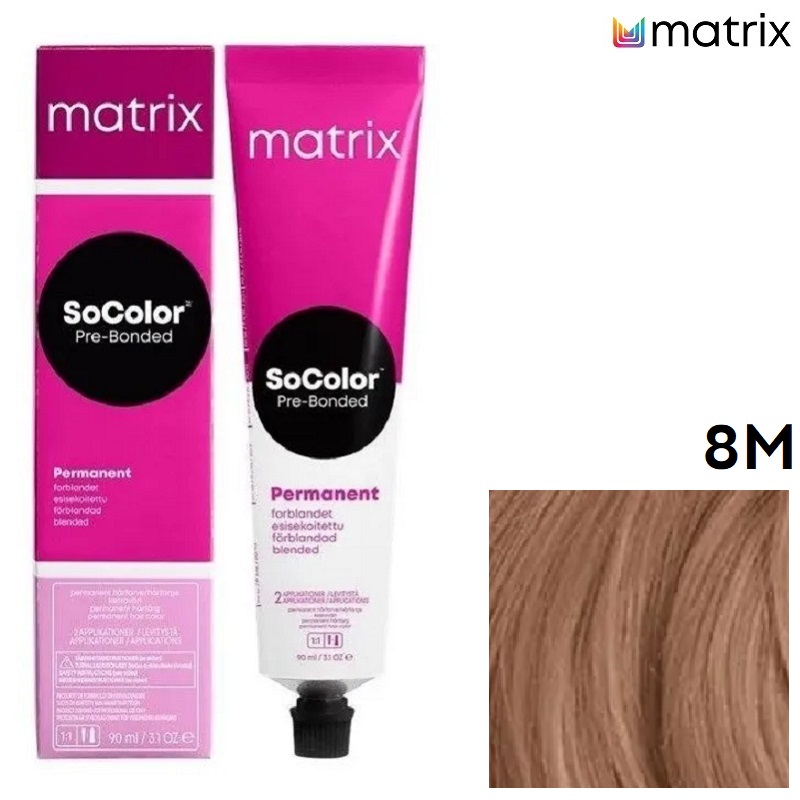 Изображение Крем-краска для волос Matrix Socolor 8M светлый блондин мокка, 90 мл в интернет-магазине ВОЛГТЕК