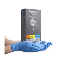 Изображение Голубые одноразовые нитриловые перчатки Benovy S в интернет-магазине ВОЛГТЕК