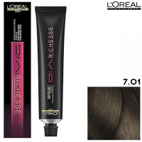 Изображение Безаммиачная краска для волос L’OREAL Dia Richesse 7.01 блондин натурально-пепельный, 50 мл в интернет-магазине ВОЛГТЕК