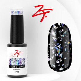 Изображение Топ для ногтей с поталью Zet Color Stone №12 фианит, 8 мл в интернет-магазине ВОЛГТЕК