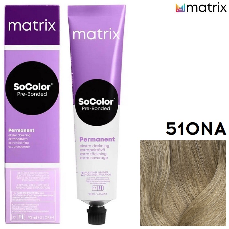 Изображение Крем-краска для волос Matrix Socolor 510NA очень-очень светлый блондин натуральный пепельный, 90 мл в интернет-магазине ВОЛГТЕК