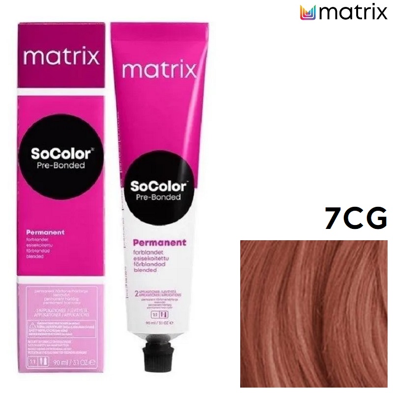 Изображение Крем-краска для волос Matrix Socolor 7CG блондин медно-золотистый, 90 мл в интернет-магазине ВОЛГТЕК