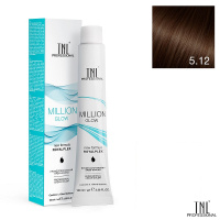 Изображение Крем-краска для волос TNL Million Gloss 5.12 светлый коричневый пепельный перламутровый, 100 мл в интернет-магазине ВОЛГТЕК
