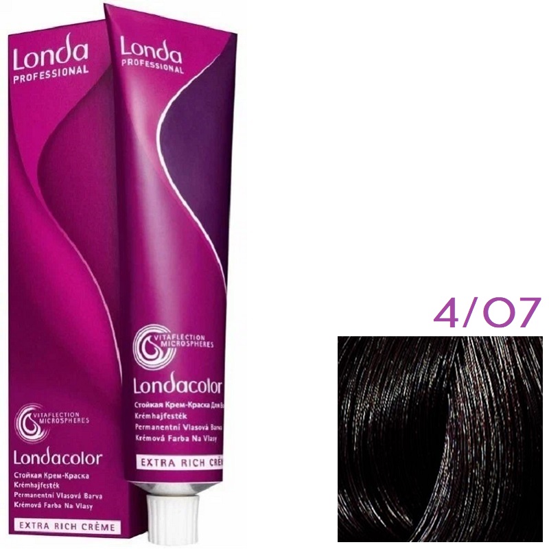 Изображение Крем-краска для волос Londa Professional Color 4.07 шатен натурально-коричневый, 60 мл в интернет-магазине ВОЛГТЕК