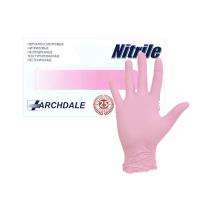 Изображение Розовые нитриловые одноразовые перчатки Nitrile L в интернет-магазине ВОЛГТЕК