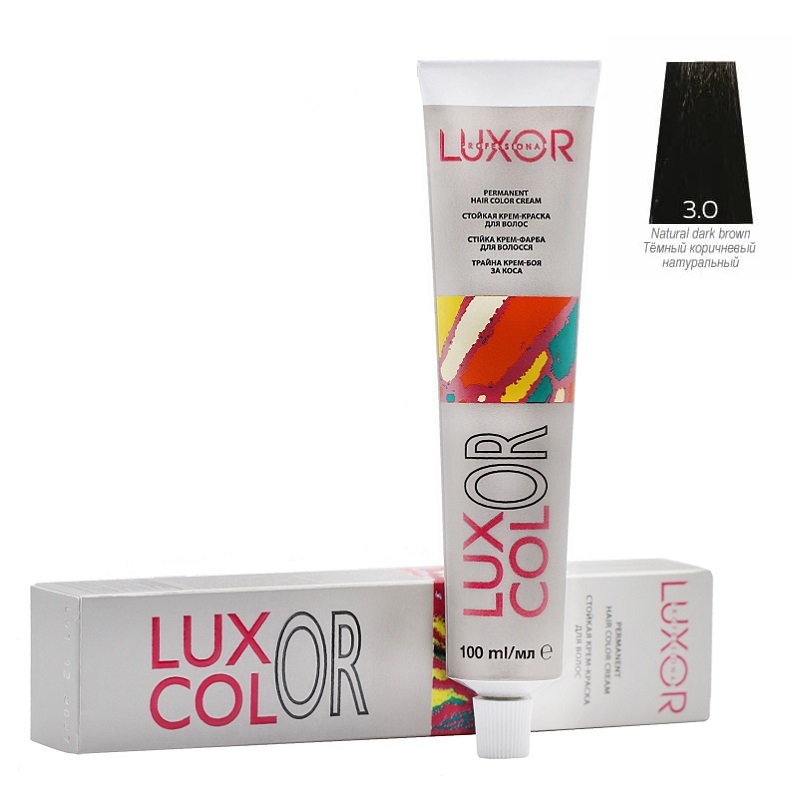 Изображение Крем-краска для волос LUXOR LuxColor 3.0 темный коричневый натуральный, 100 мл в интернет-магазине ВОЛГТЕК