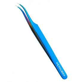 Изображение Изогнутый пинцет для наращивания ресниц Enigma Blue metallic LT000281 в интернет-магазине ВОЛГТЕК