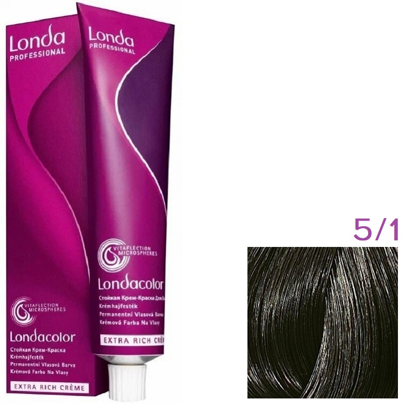 Изображение Крем-краска для волос Londa Professional Color 5.1 светлый шатен пепельный, 60 мл в интернет-магазине ВОЛГТЕК