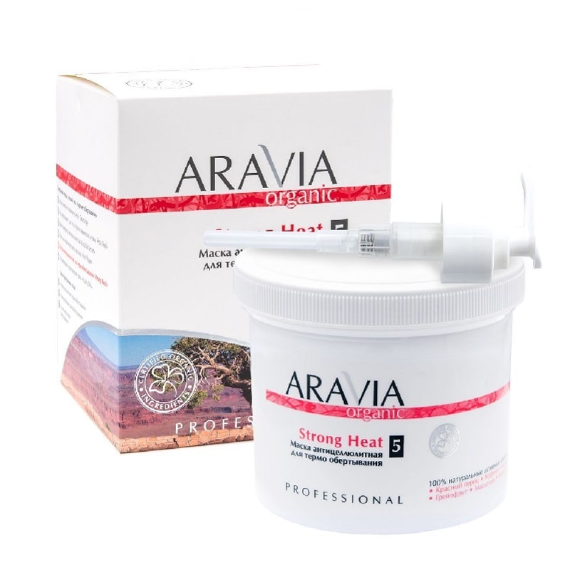 Изображение Маска для тела антицеллюлитная ARAVIA Professional Organic Strong Heat, 550 мл в интернет-магазине ВОЛГТЕК