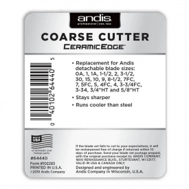 Изображение Нож Andis CeramicEdge Coarse 64440 верхний керамический под слот A5 (0.5-19 мм) в интернет-магазине ВОЛГТЕК