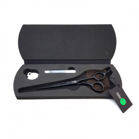 Изображение Парикмахерские ножницы прямые (эргономичные) 6.0" Melon Pro black edition BE-03 в интернет-магазине ВОЛГТЕК