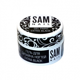 Изображение Гель-краска для дизайна GEL PAINT EXTRA BLACK Sam Nail, 7 мл в интернет-магазине ВОЛГТЕК