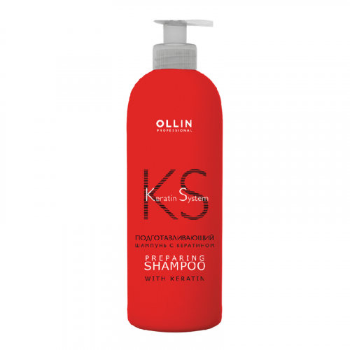 Изображение Шампунь для волос подготавливающий с кератином OLLIN Keratine System 500 мл в интернет-магазине ВОЛГТЕК